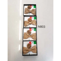 Ensemble Noeud Papillon + Broche Assortie En Liège