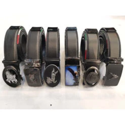 Ceinture Boucle Automatique En Croûte De Cuir De Vachette