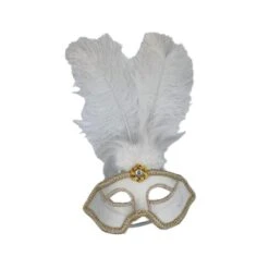 Masque Pour Les Yeux Avec Plumes Blanches