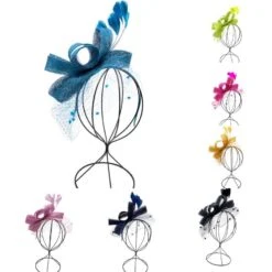 Bibi De Cérémonie En Ruban Nœud Avec Voilage Et Plumes