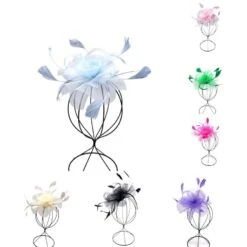 Bibi De Cérémonie Avec Motif Floral Et Plumes élégantes Coloris MIX