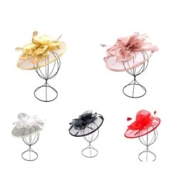 Bibi De Cérémonie Enjolivé D’une Grande Fleur Et Plumes Coloris MIX