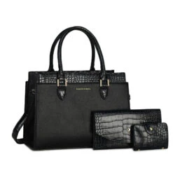 Sac à Main 3 Pièces De Sac à Bandoulière Finition En Peau De Crocodile