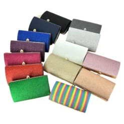 Pochette De Soirée Faite En Tissu Scintillant à Paillettes