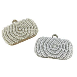 Pochette Minaude De Soirée Avec Ornements De Perles