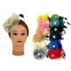 Chapeau Cérémonie Plumes Et Fleur Avec Centre En Strass -Accessoires De Mode product 11701316hd