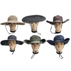 Chapeau Uni Large Bord Avec Cordon De Menton Réglable