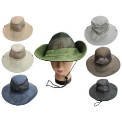 Chapeau De Soleil En Tissu Qui Possède Une Calotte En Filet