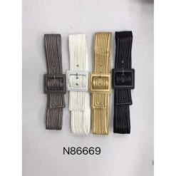 Ceinture Synthétique Fermée Avec Une Boucle Carrée Coloris MIX