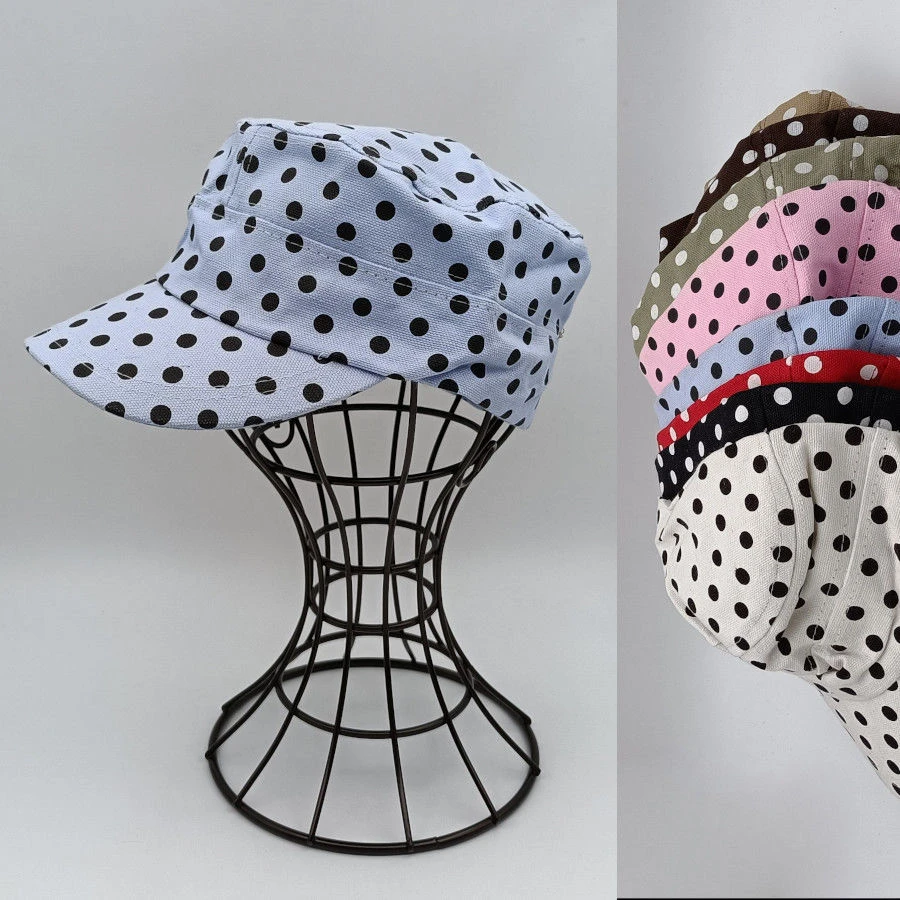 Casquette Unisexe En Tissu De Coton Habillé Imprimé à Pois 3 Casquette Unisexe En Tissu De Coton Habillé Imprimé à Pois