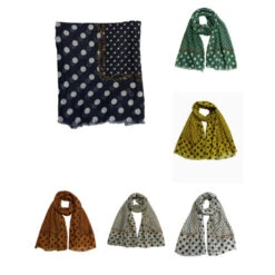 Écharpe Tissée En Viscose Et Coton Avec Imprimé à Pois