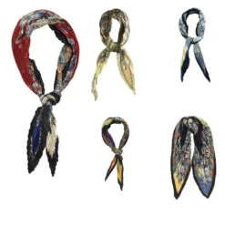 Lot De 60 écharpe En Viscose Plissé Avec Motif De Fleurs