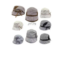 Chapeau à Motif Fines Rayures Avec Nœud Papillon Coloris MIX