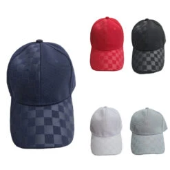 Casquette Unisexe Tissée En Fibre Polyester à Motif Damier