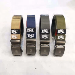 Ceinture Boucle Automatique En Tissu Ponctué De Nervures