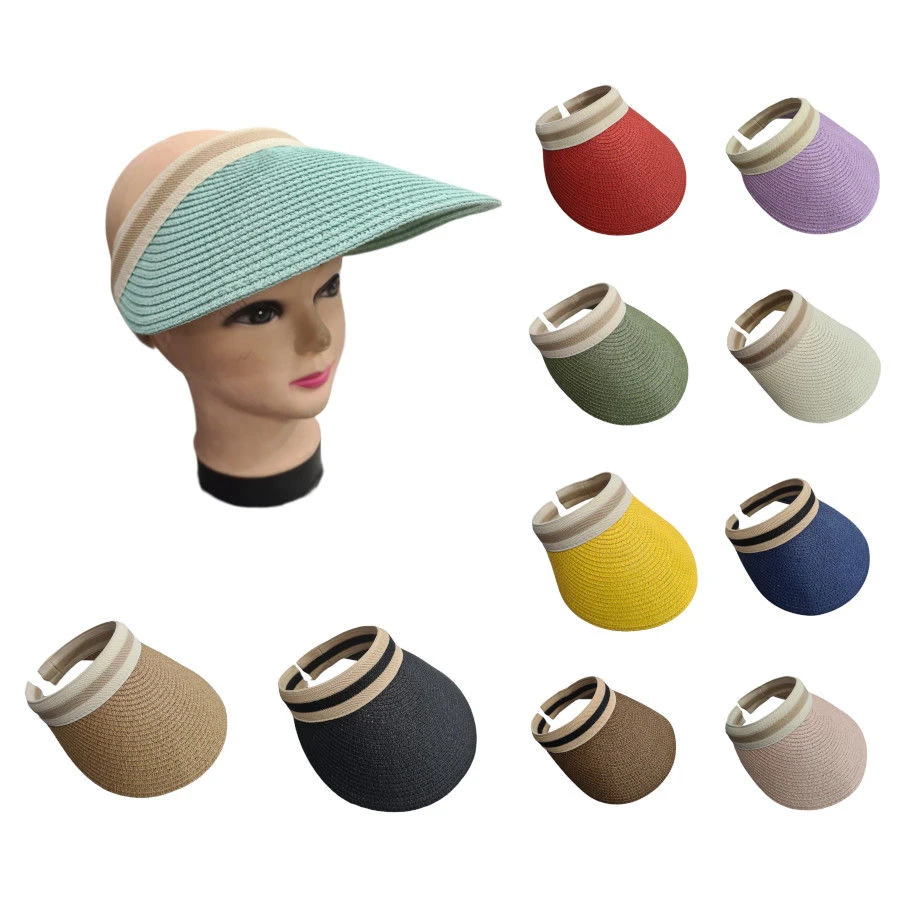 Casquette Visière En Fibre De Papier Avec Bande Contrastée 3 Casquette Visière En Fibre De Papier Avec Bande Contrastée