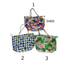 Sac De Plage Imprimé Coloré Avec Deux Anses En Cordage