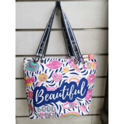 Sac De Plage "I Love Beach" Imprimé Aux Couleurs De L'été