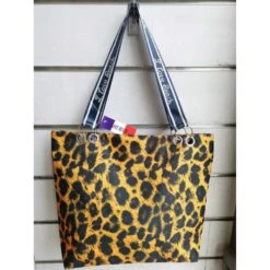 Sac De Plage "I Love Beach" Imprimé En Peau De Léopard