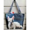 Sac De Plage "I Love Beach" à Imprimé Mignon Bouledogue