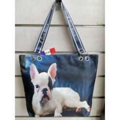 Sac De Plage "I Love Beach" à Imprimé Mignon Bouledogue