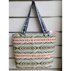 Sac De Plage "I Love Beach" à Superbe Imprimé Ethnique