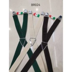 Bretelles Forme De X En Tissu élastique à 4 Pinces Métal