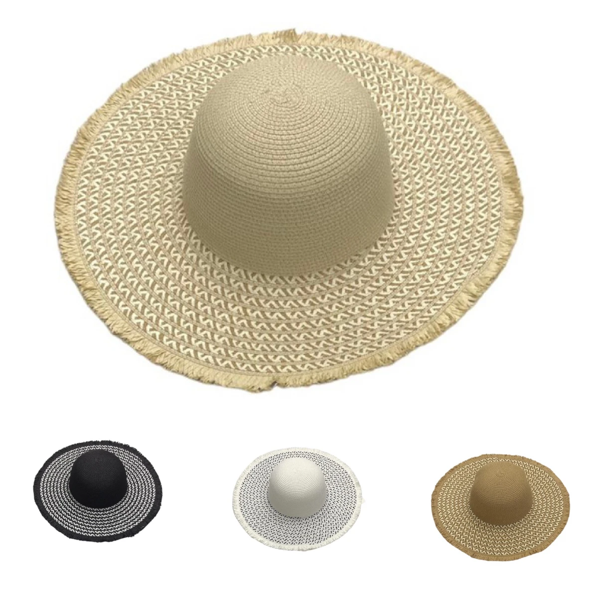 Chapeau Capeline à Imprimé Et Fines Franges Sur Le Bord Coloris MIX 4 Chapeau Capeline à Imprimé Et Fines Franges Sur Le Bord Coloris MIX – Image 2