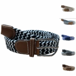 Ceinture En Fibre Extensible Tressée Avec Boucle Ardillon Coloris MIX