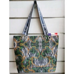 Cabas De Plage à Motif Animalier Avec Chaîne En Or