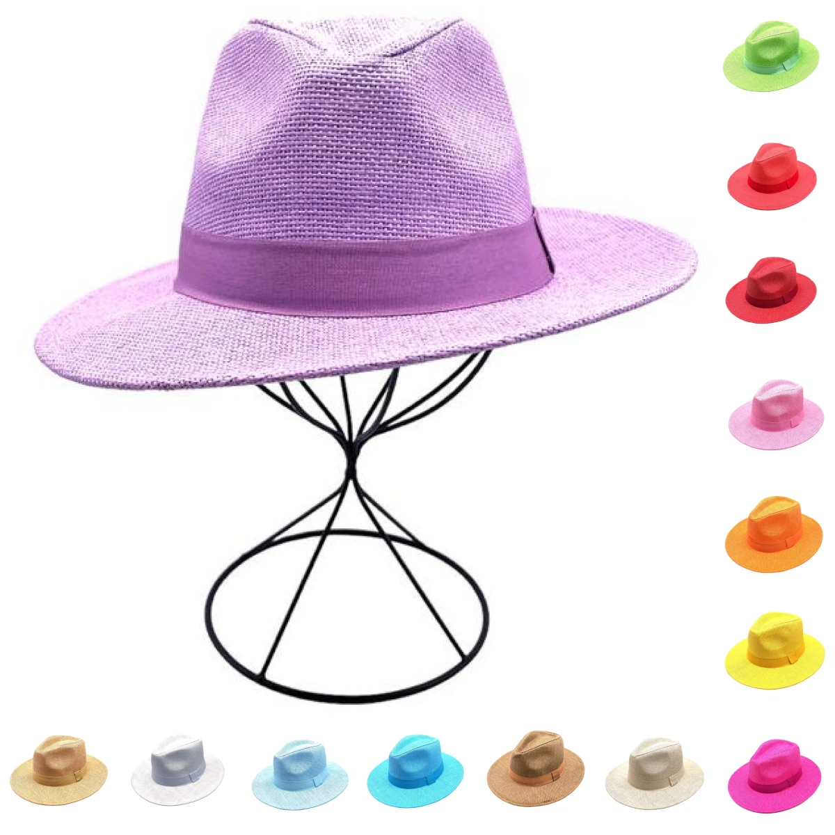 Chapeau Panama Avec Un Ruban Uni 4 Chapeau Panama Avec Un Ruban Uni – Image 2