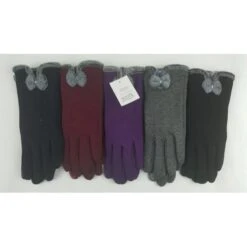 Gants Surmontés D'un Nœud Avec Liseré Fausse Fourrure