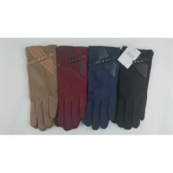 Gants Unis Détails à Bandes En Simili Cuir Et 3 Boutons