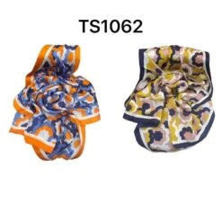 Foulard Carré En Polyester à Effet Soie Avec Motif Fleuri Coloris MIX