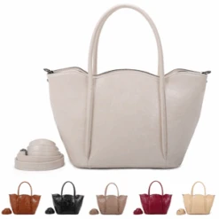 Sac à Main Cabas Zippé Avec Bordures Festonnées