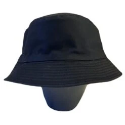 Chapeau Bob Confectionné En Tissu Polyester Uni Noir