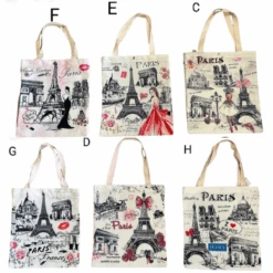 Tote Bag Tissé En Nylon Avec Motif Sur Le Thème De Paris -Accessoires De Mode product 11749930hd