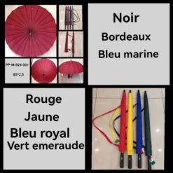 Grand Parapluie 24 Baleines En Toile Polyester Avec Poignée Droite