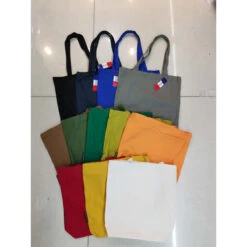 Tote Bag En Coton Coloris Uni Avec Poche Intérieure à Zip
