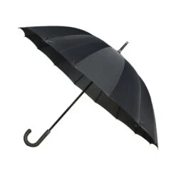 Parapluie Droit à 16 Baleines Avec Poignée Courbée Noir