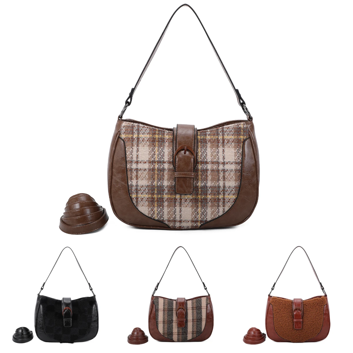 Sac à Main Bimatière Zippé Et Patte à Bouton Magnétique 4 Sac à Main Bimatière Zippé Et Patte à Bouton Magnétique – Image 2