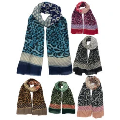 Écharpe à Imprimé Animal En Léopard Avec Des Pois Coloris MIX