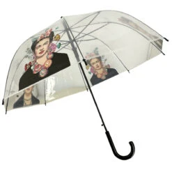 Parapluie Canne Transparent 8 Baleines Motif Frida Kahlo