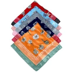 Bandana Carré 2 Tons à Imprimé Fleurs Et Graphiques