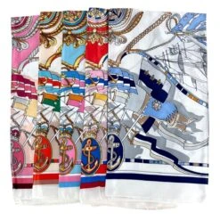 Bandana Carré En Polyester Avec Imprimé Marin