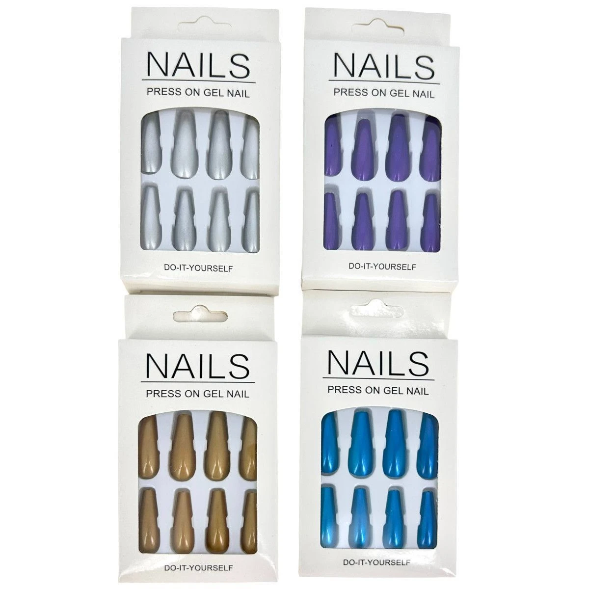 Faux Ongles De Couleur Unie à Finition Brillante 3 Faux Ongles De Couleur Unie à Finition Brillante
