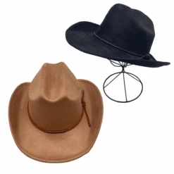 Chapeau De Cowboy à Fine Bande Tressée Autour De La Base -Accessoires De Mode product 11761346hd