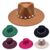 Chapeau En Feutre Polyester à Perles Autour De La Base -Accessoires De Mode product 11761354hd