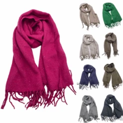 Écharpe Douce En Acrylique Avec Strass Et Franges