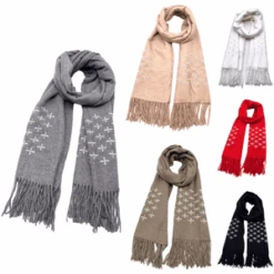 Écharpe En Viscose Effrangée à Broderie Fleurs